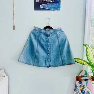 Denim Not-So-Mini Mini Skirt